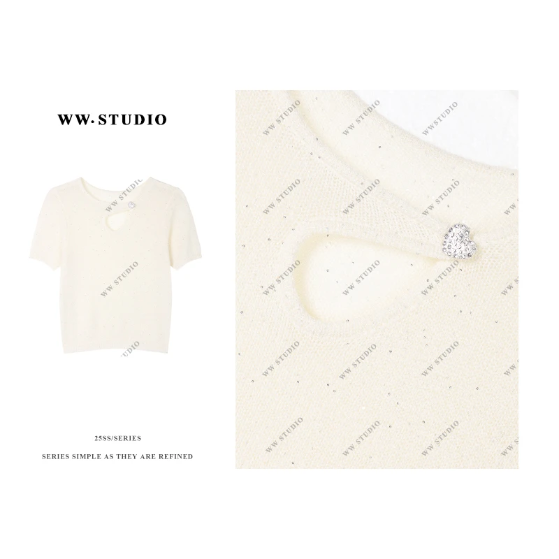 【丢丢专属】短袖针织衫女夏季新款正肩气质上衣BL-4518