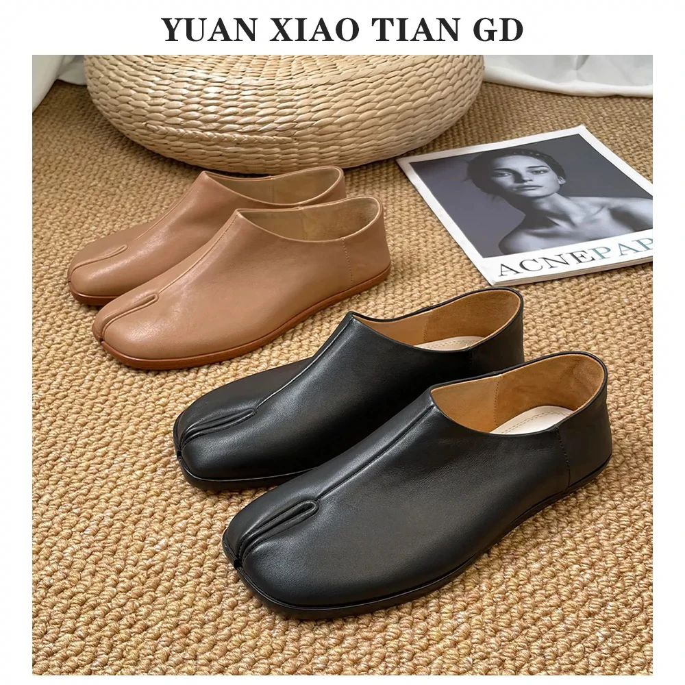 经典MA吉拉tabi分趾鞋女单鞋休闲软皮真皮羊皮可踩跟平地奶奶鞋