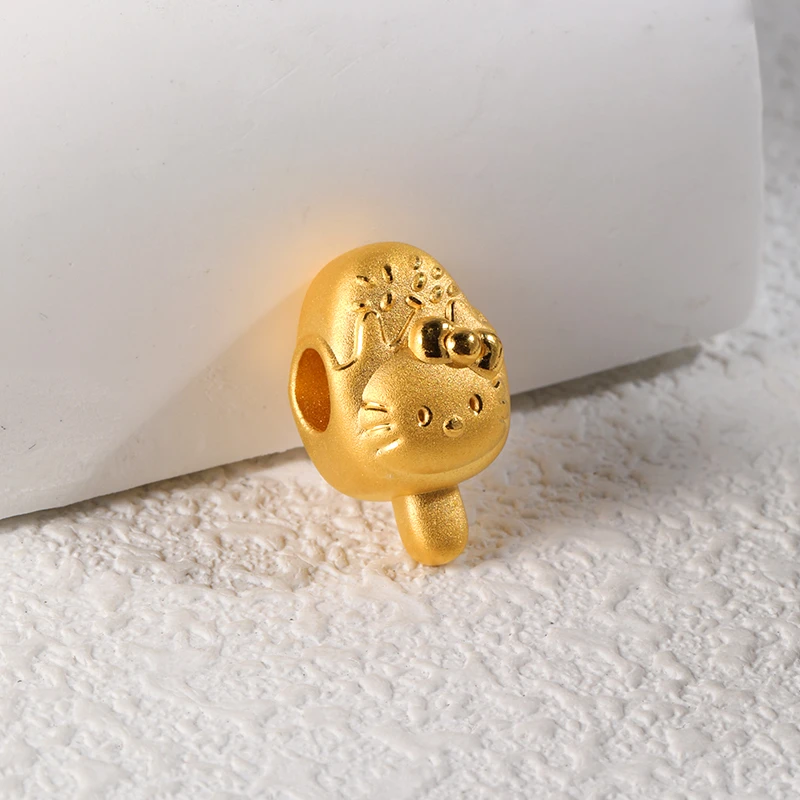 足金999雪糕KT素金3D硬金手串