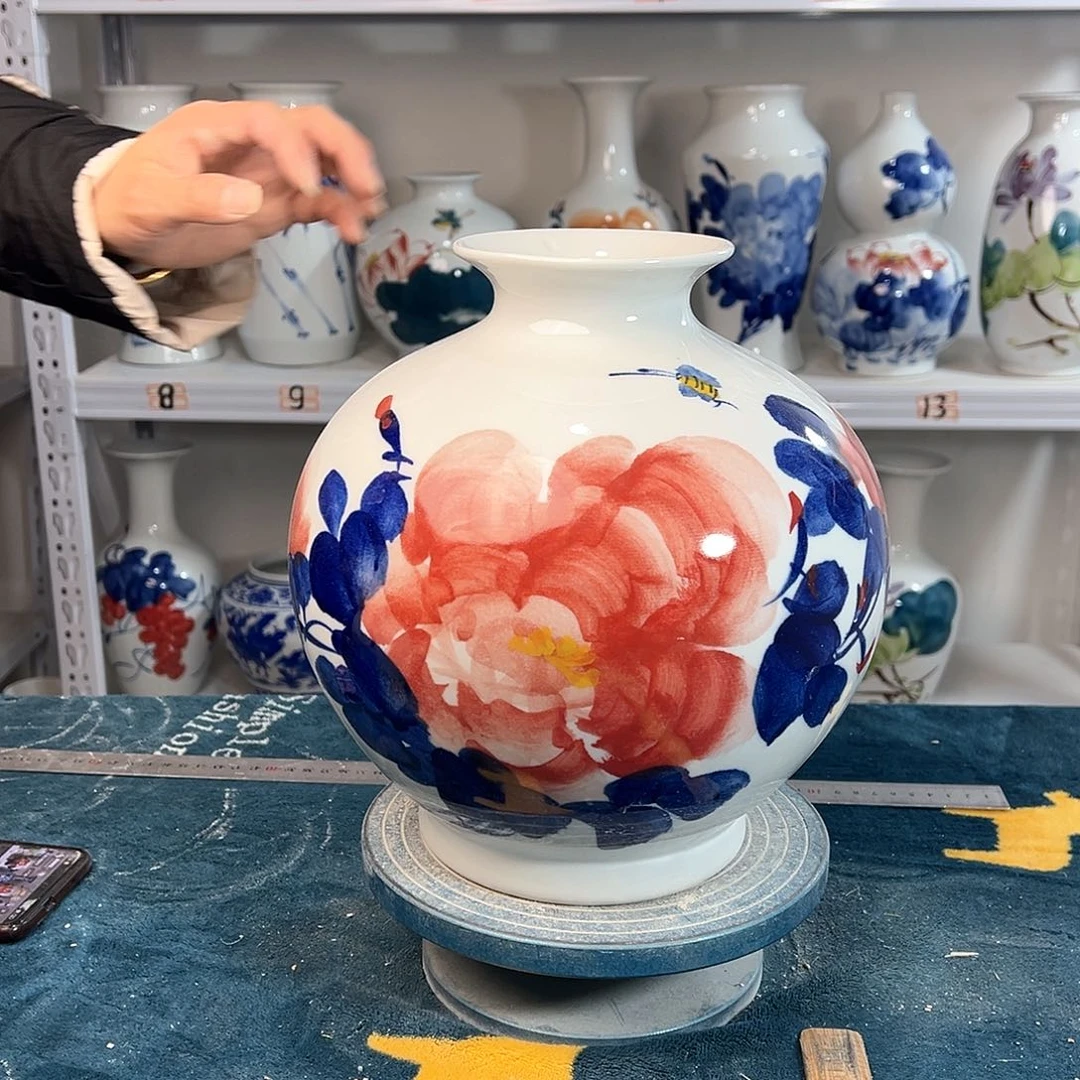 摆件景德镇陶瓷石红牡