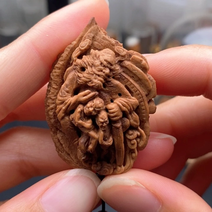 橄榄核吊坠桃核钟馗