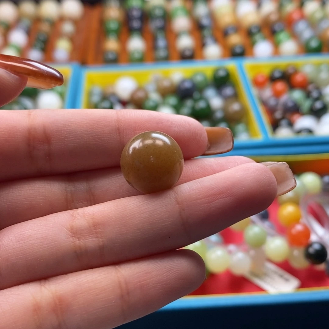 和田玉未镶嵌珠宝奇石福利红糖单珠z14（有麻糖