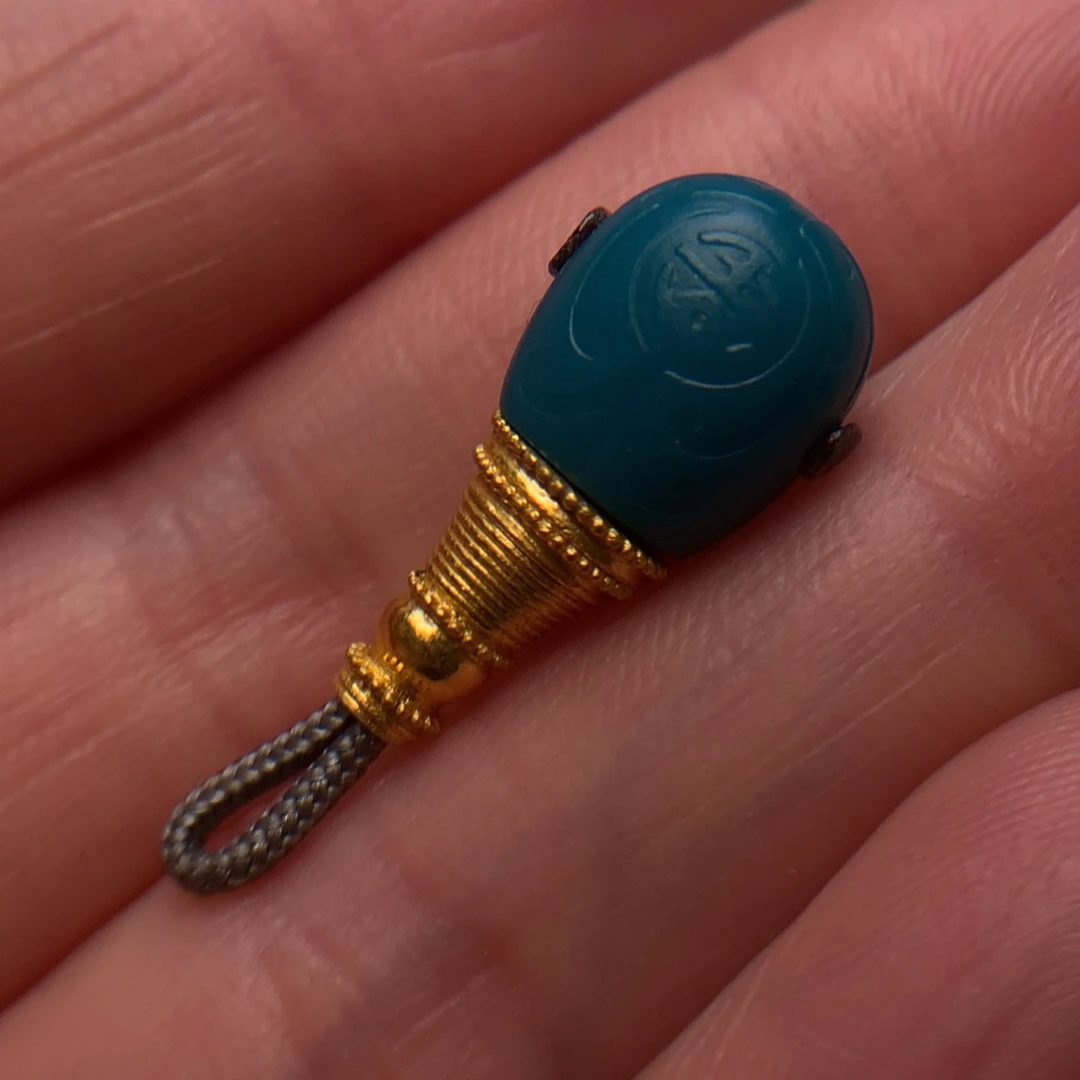 绿松石博古三通足金镶嵌