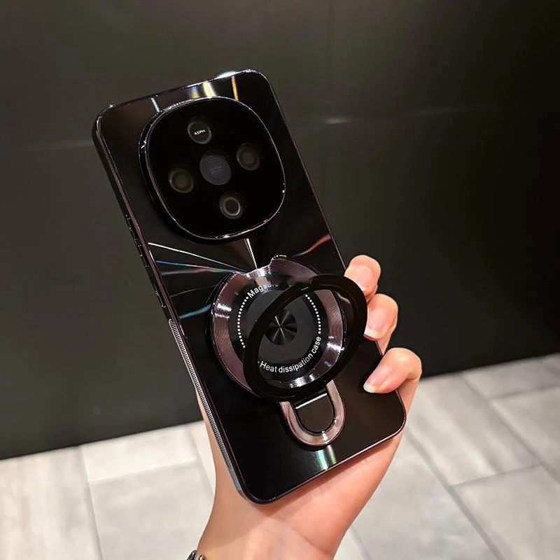 磁吸支架适用VIVOy300/pro手机壳镭射CD纹电镀防滑条防摔全包