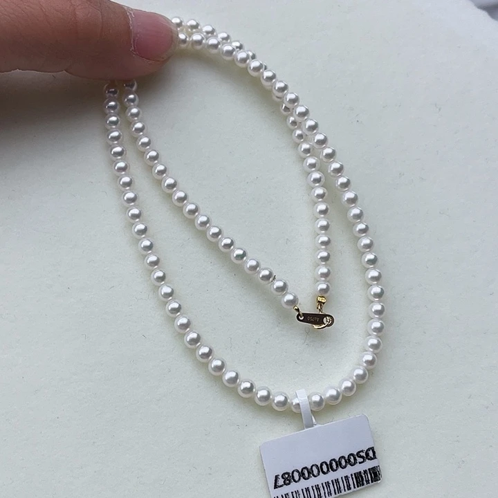 淡水珍珠颈饰18K金镶嵌卡4➕高品极光白炫澳绿➕金属光