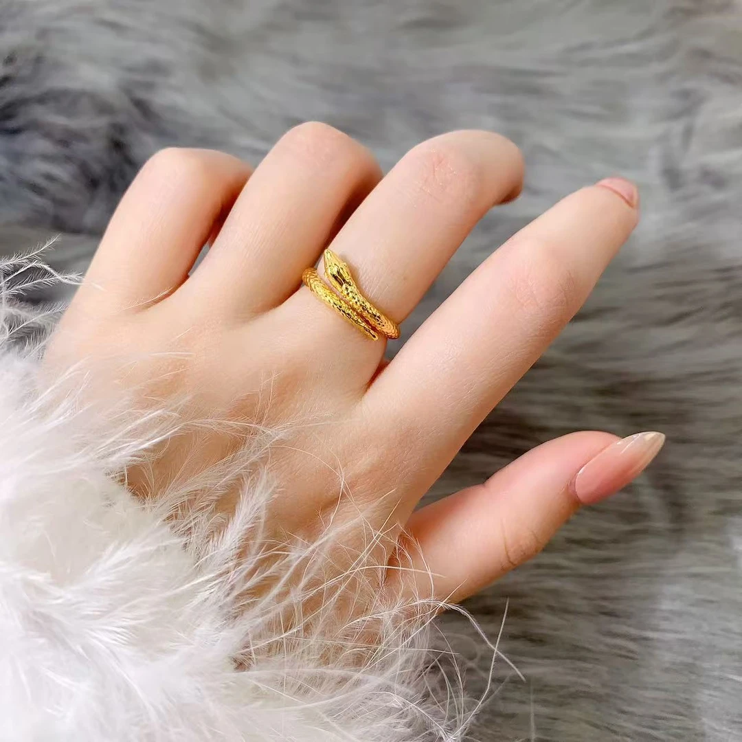 【伟新源】足金999 5G工艺  蛇活口戒3.67克