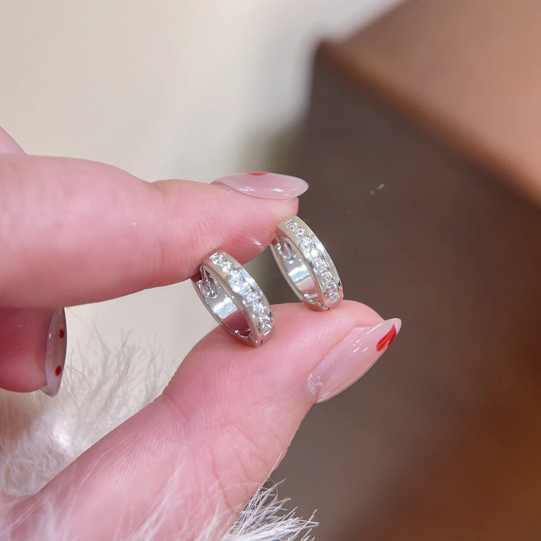 P207银色耳扣百搭时尚气质小众个性甜美小巧轻奢