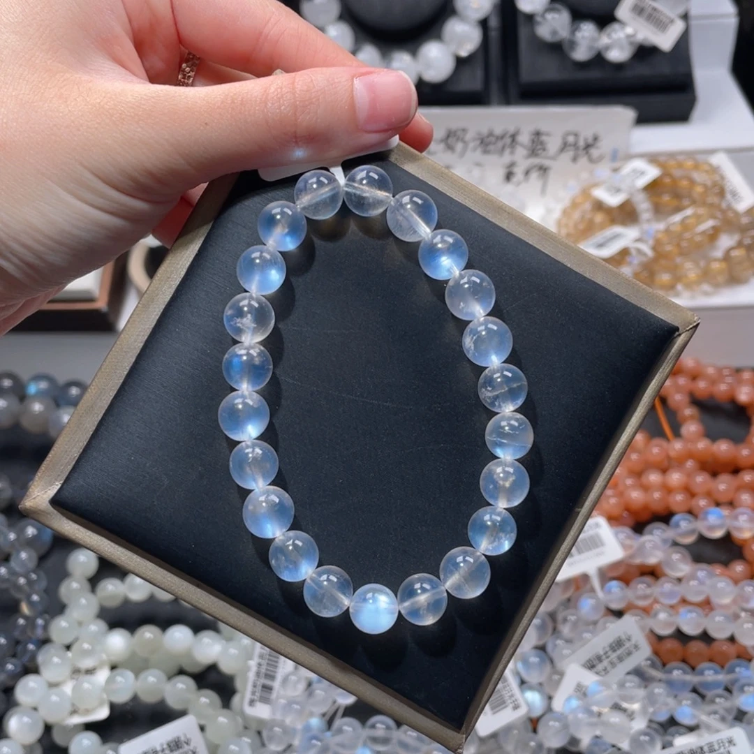 长石手链未镶嵌双面光蓝月光9m