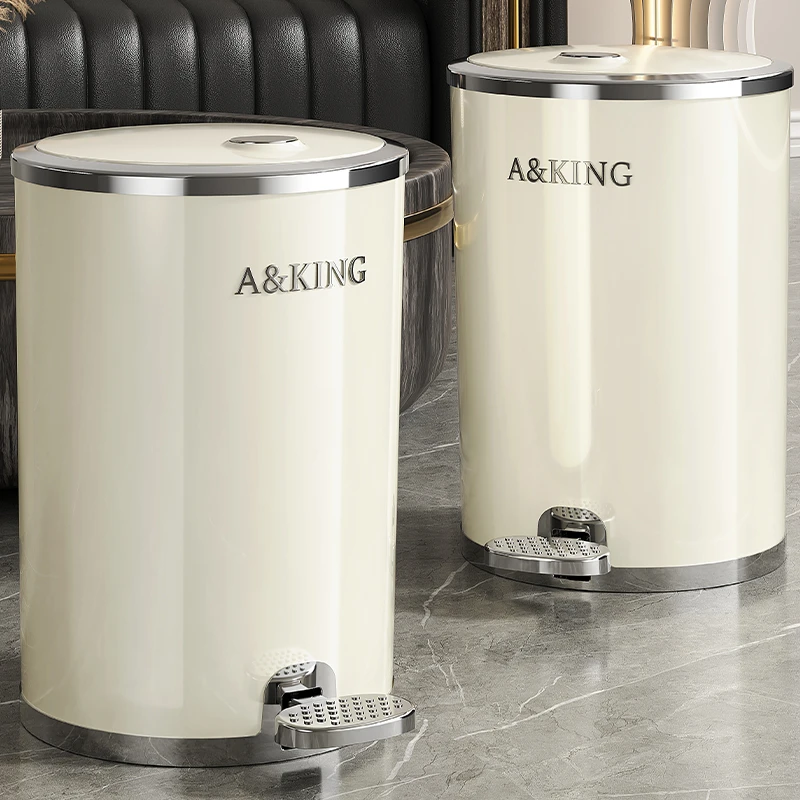 垃圾桶家用新款卧室客厅厨房专用卫生间带盖大号脚踏式轻奢大容量