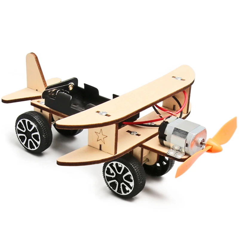 DIY电动滑行飞机 科技小制作手工小发明学生实验steam教育