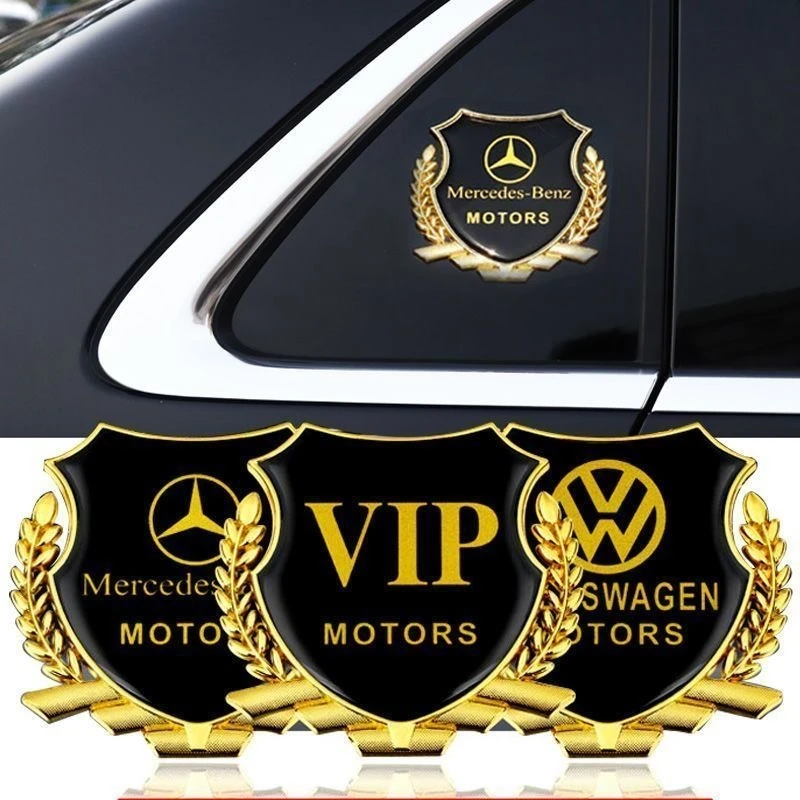 【两个装】汽车装饰金属车标贴麦穗侧窗车标贴车身创意改装装饰车贴