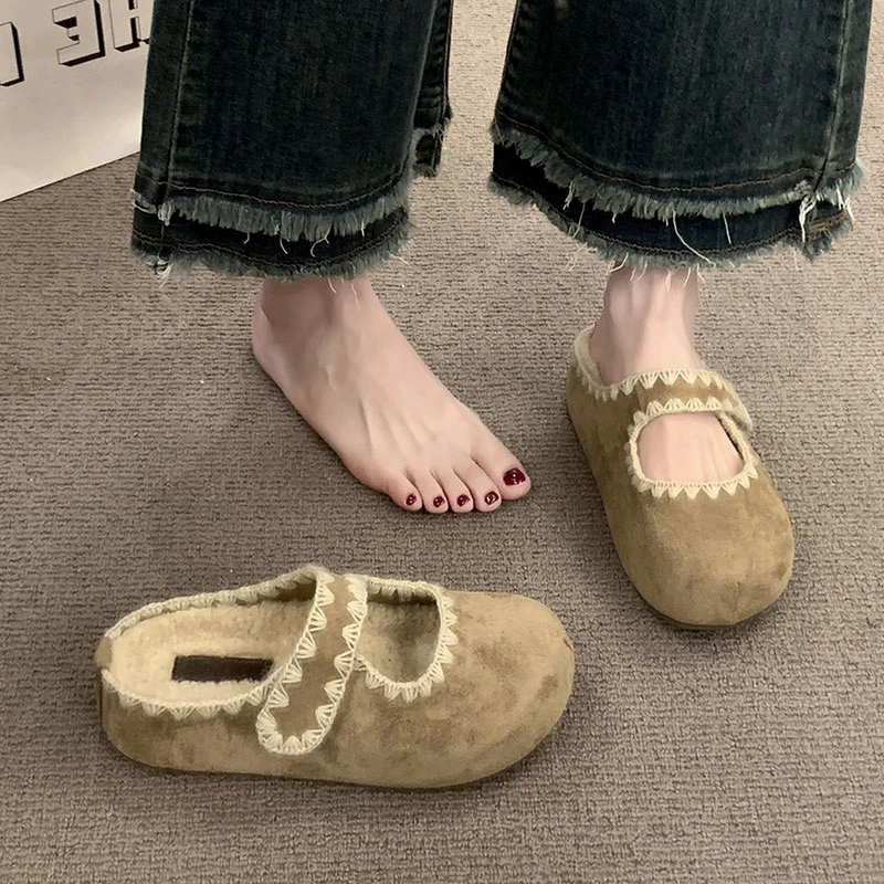 厚底包头勃肯鞋女鞋2025秋冬新款玛丽珍晚晚一脚蹬外穿博肯半拖鞋