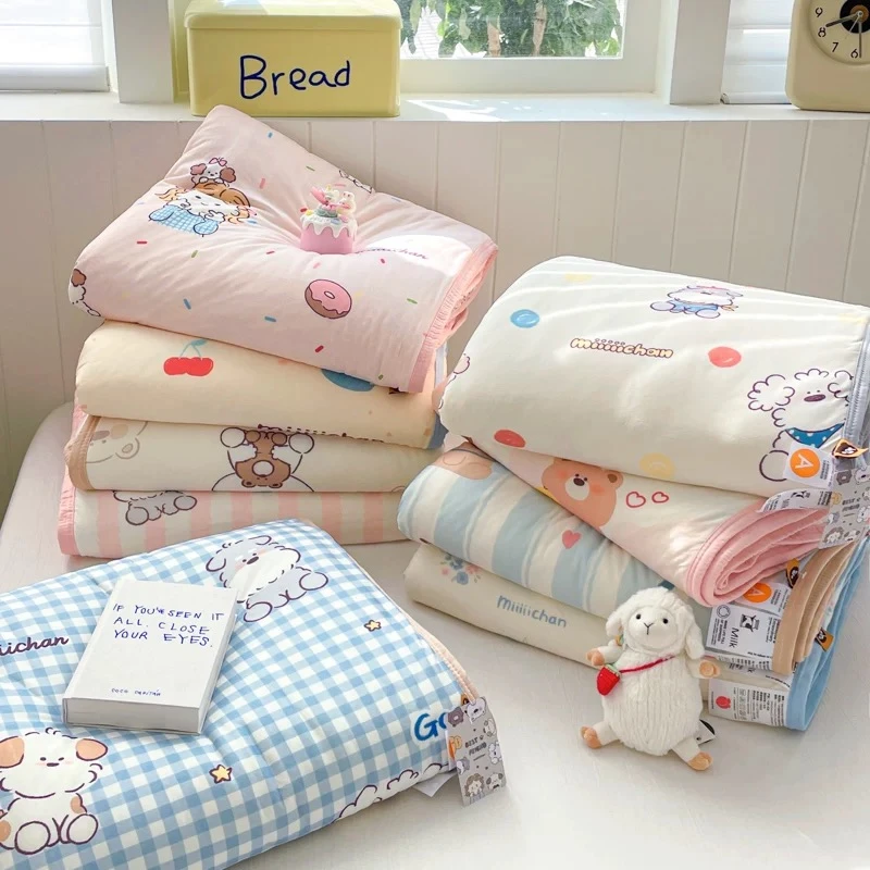 夏凉被幼儿园空调被双人夏凉被水洗棉被子儿童学生单人夏季宿舍