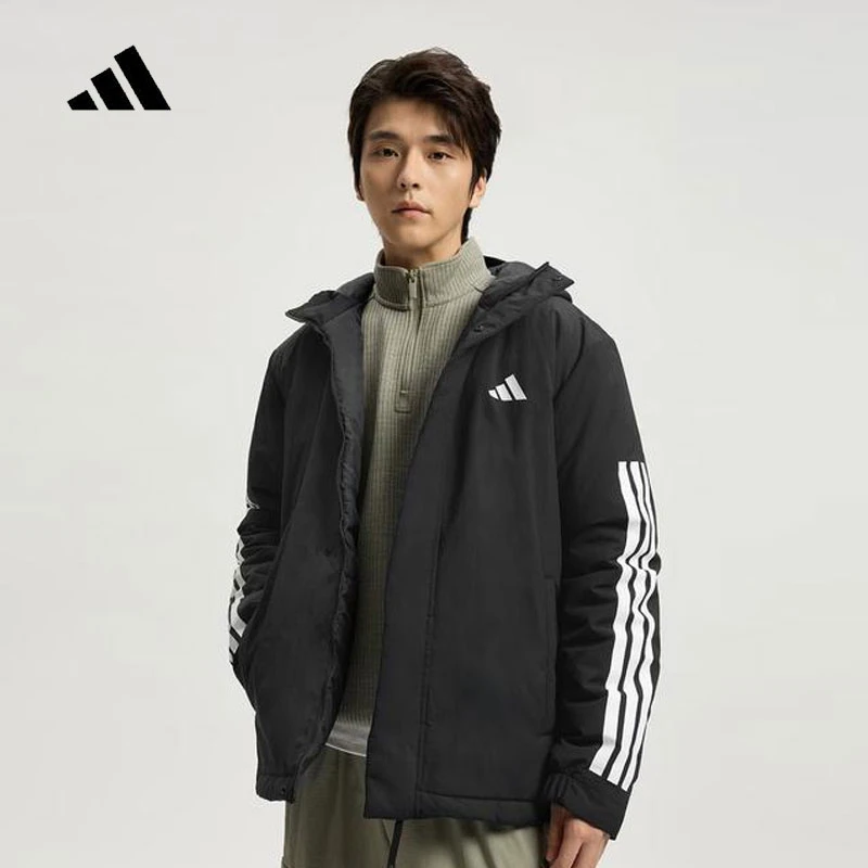 Adidas阿迪达斯棉衣男拒水防风保暖运动休闲连帽夹克外套JY8303