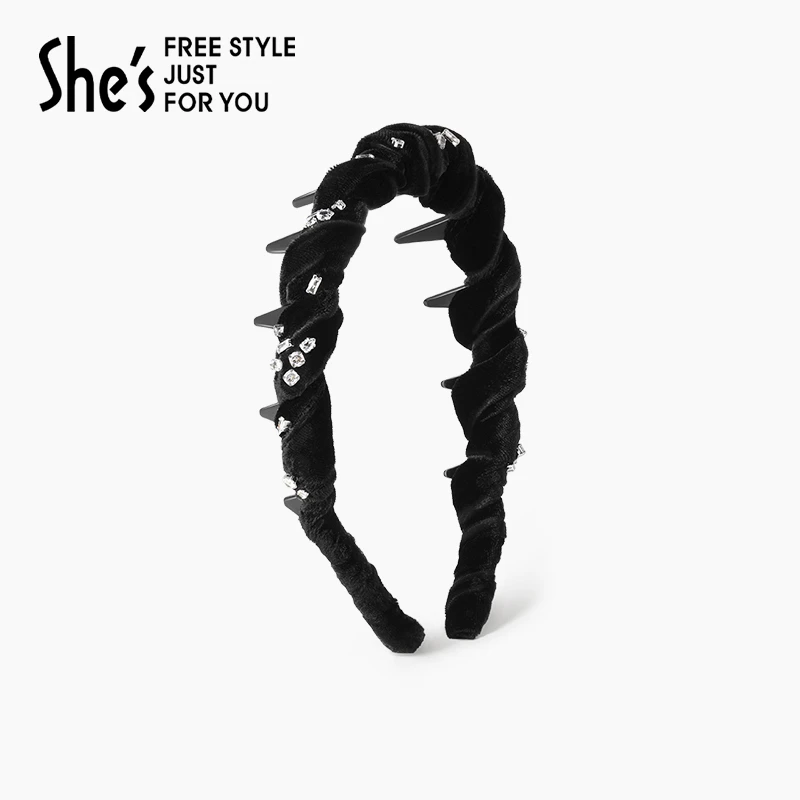 shes茜子巴比耶序曲轻奢优雅丝绒高级感带齿发箍头箍蓬松头箍发饰