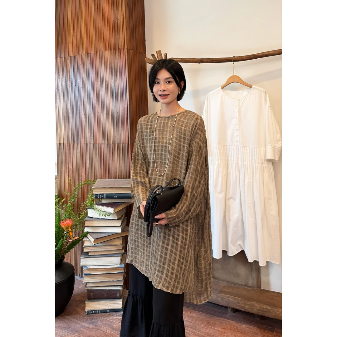 BUUYIE 25SS【‌丝光‌】小众舒适柔软植物纤维上衣 250673