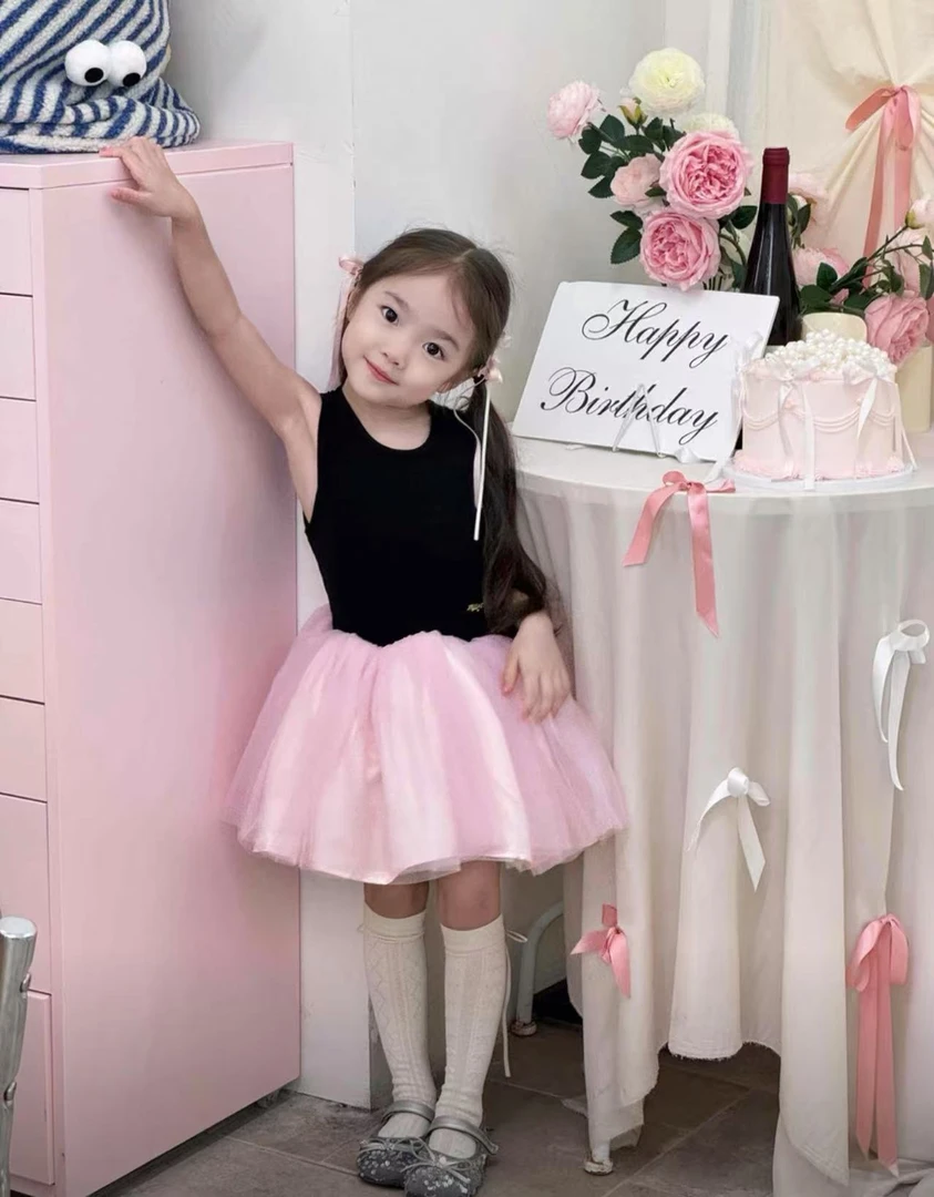 【芭蕾】女童连衣裙2025新款周岁过生日海边度假礼服裙公主裙
