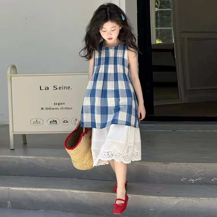 【爆款上新】女童套装夏款洋气童装小女孩夏季背心半身裙两件套薄