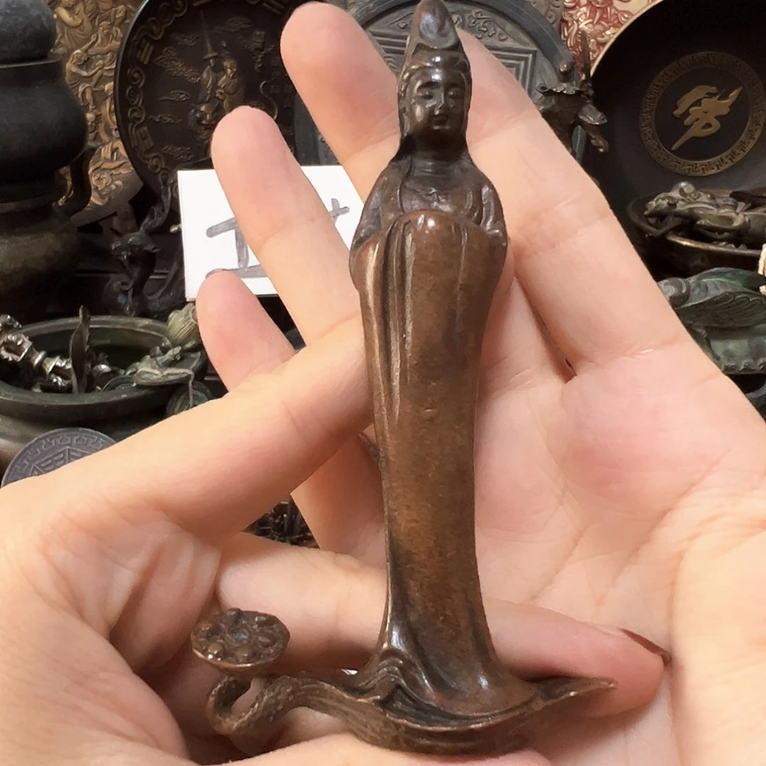 金属观音莲蓬香插复古风格摆件