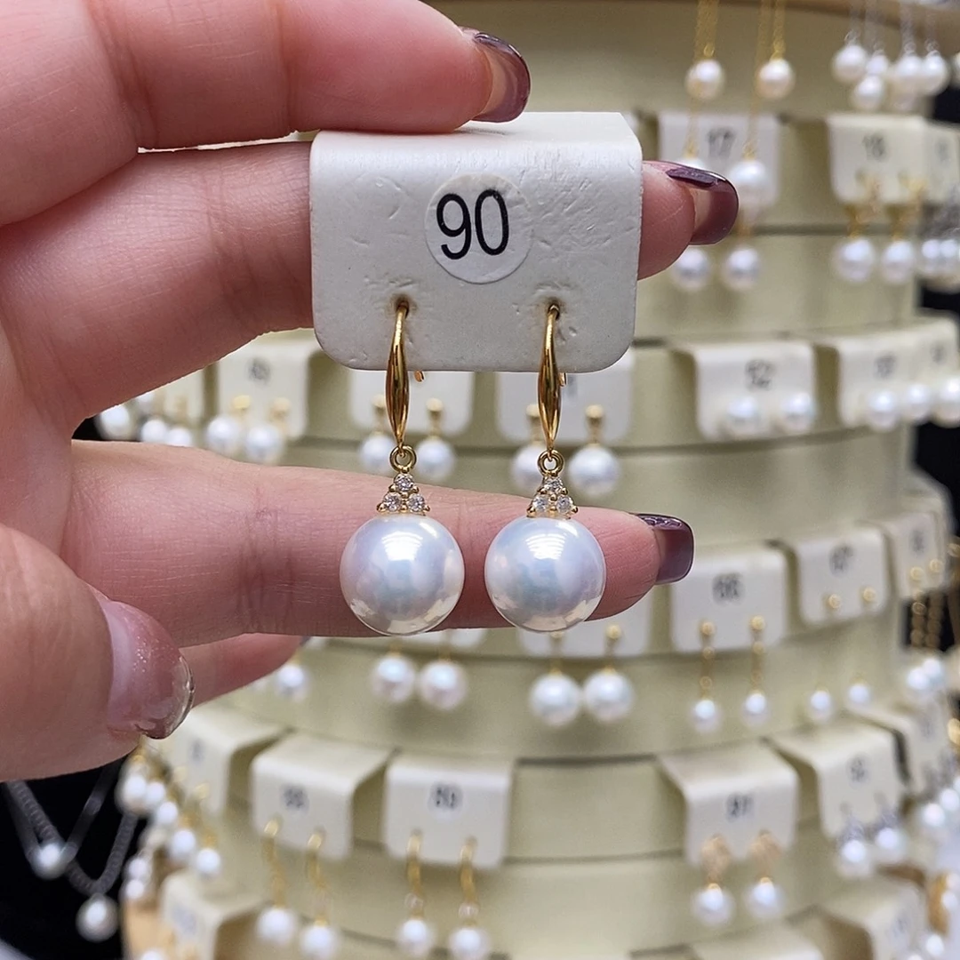 淡水珍珠耳饰银S925镶嵌