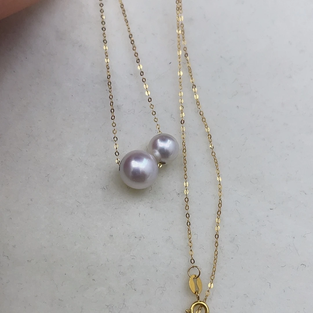 颈饰18K金镶嵌海水珍珠