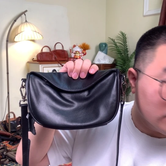 进口头层牛皮女包