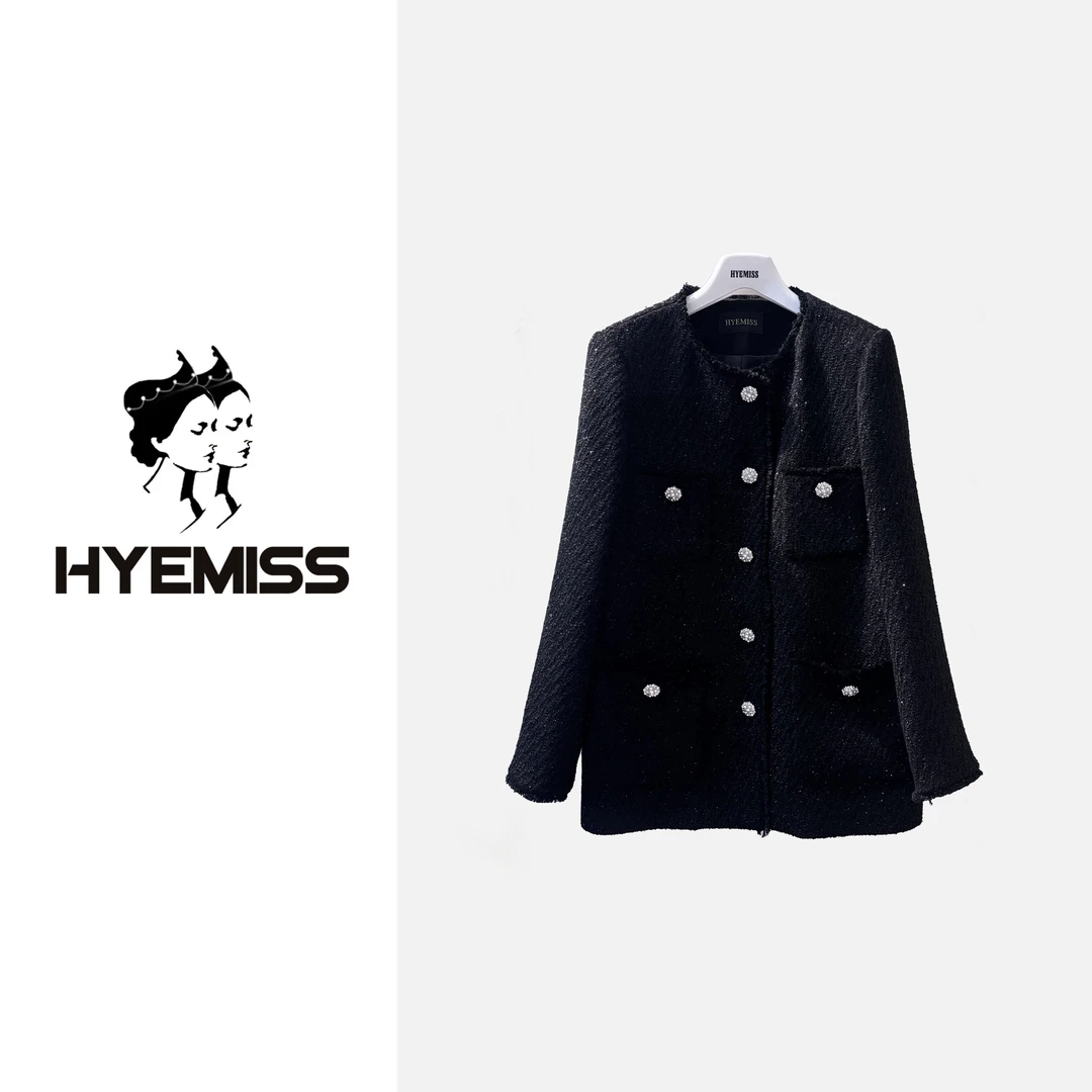 金银丝圆领小香风法式轻奢气质时尚百搭粗花呢上衣外套JK250326