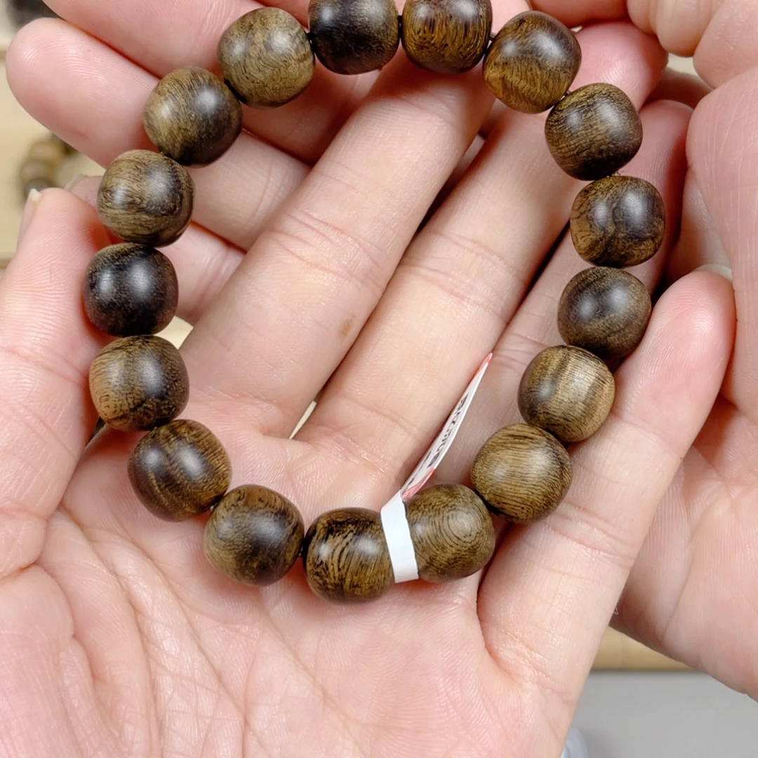 手串沉香越南芽庄白棋老料满瘤疤1.2