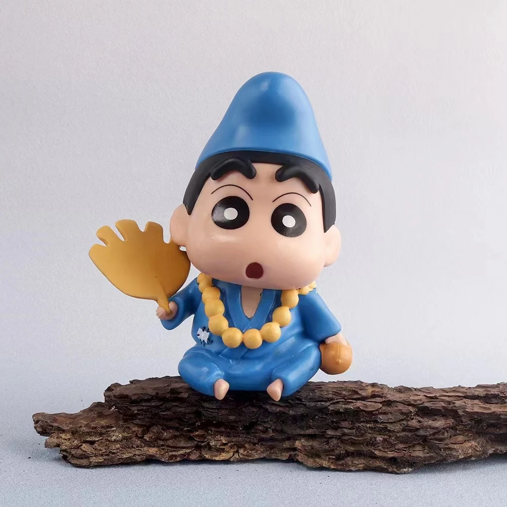 蜡笔小新 济公小新祖国版手办 同人公仔扭蛋机潮玩车载手办摆件