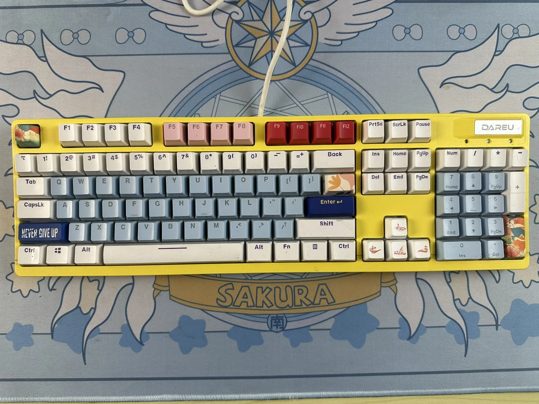 95新 达尔优 EK826有线机械键盘红外光轴防尘热插拔水洗全键无冲