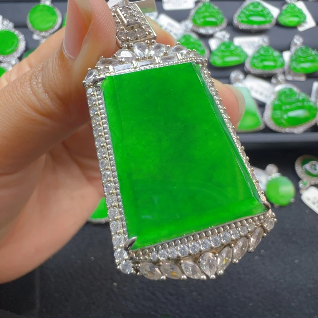 翡翠银S925镶嵌颈饰