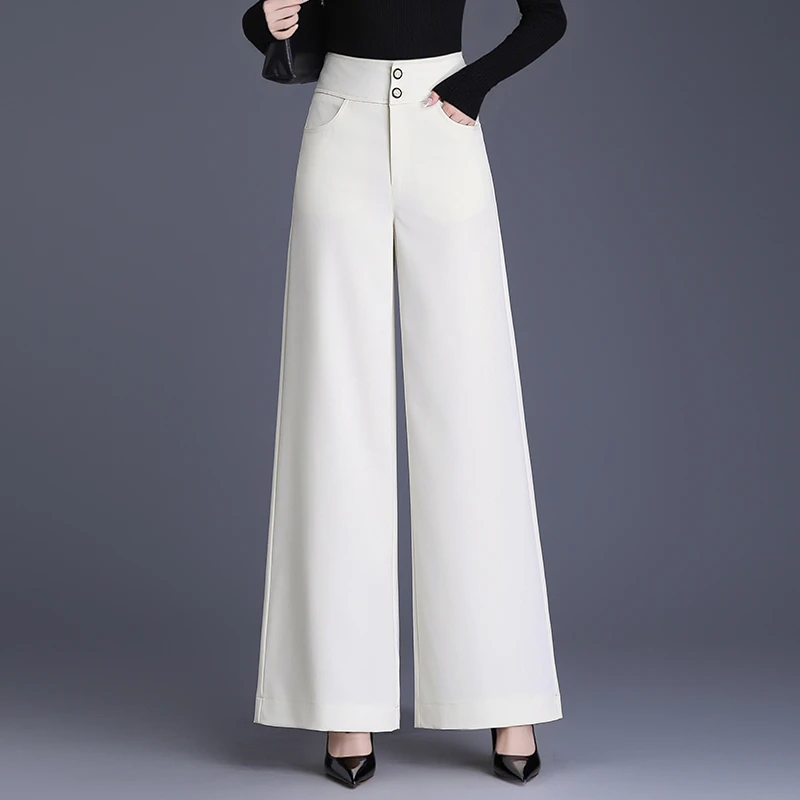 高腰阔腿裤女宽松时尚秋冬垂感百搭阔脚直筒裤长裤休闲牛仔裤