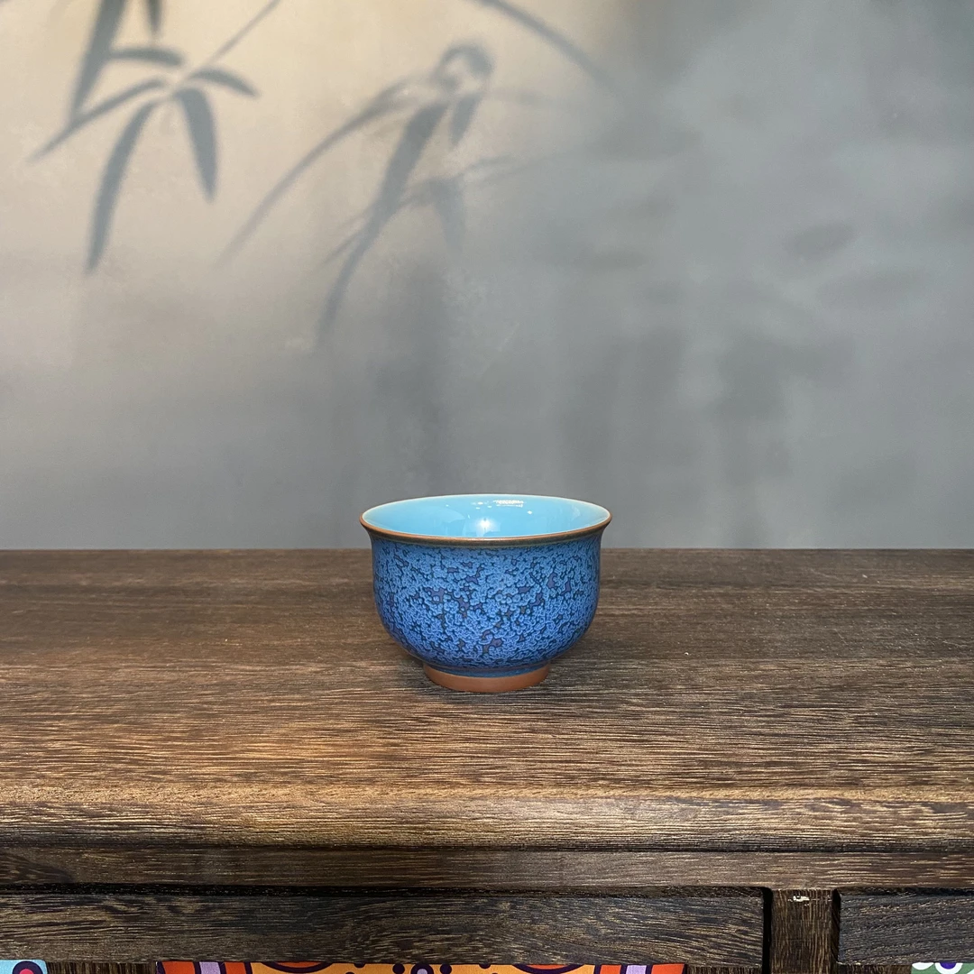 【陶茶溯源】钧御 浮翠蓝玉-压手杯 陶瓷 DY-038