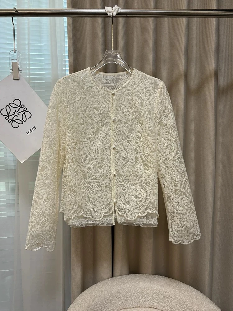 微风日常简约盘扣编织开衫外套