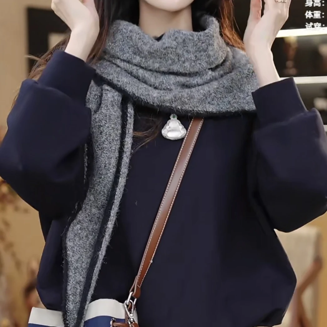 FANRUI/泛芮「贝贝biuu」软糯舒适双色复古宽松显瘦外搭披肩B18312