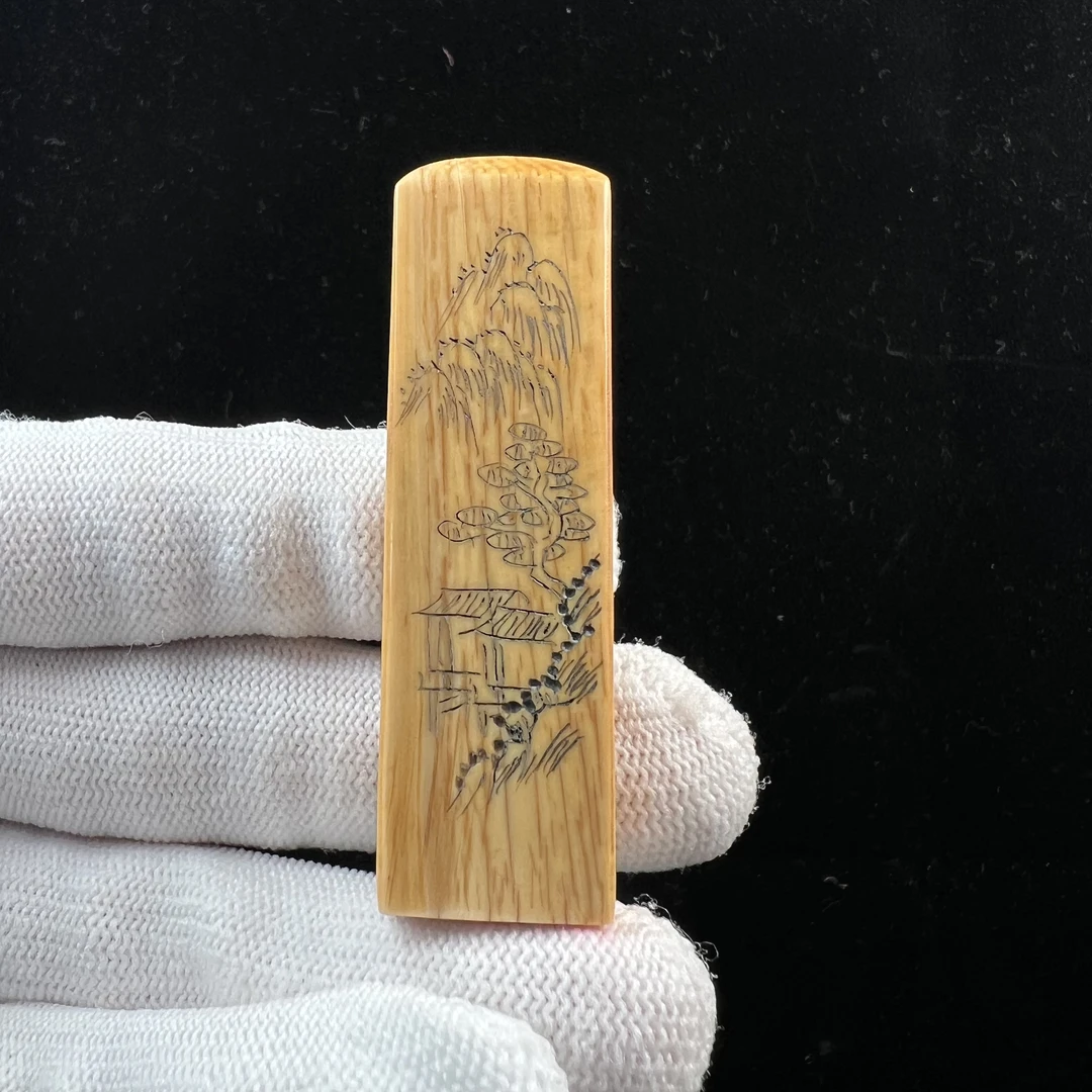 J67-89天然猛犸牙 印章 17*56*9mm支持鉴定 假一罚四