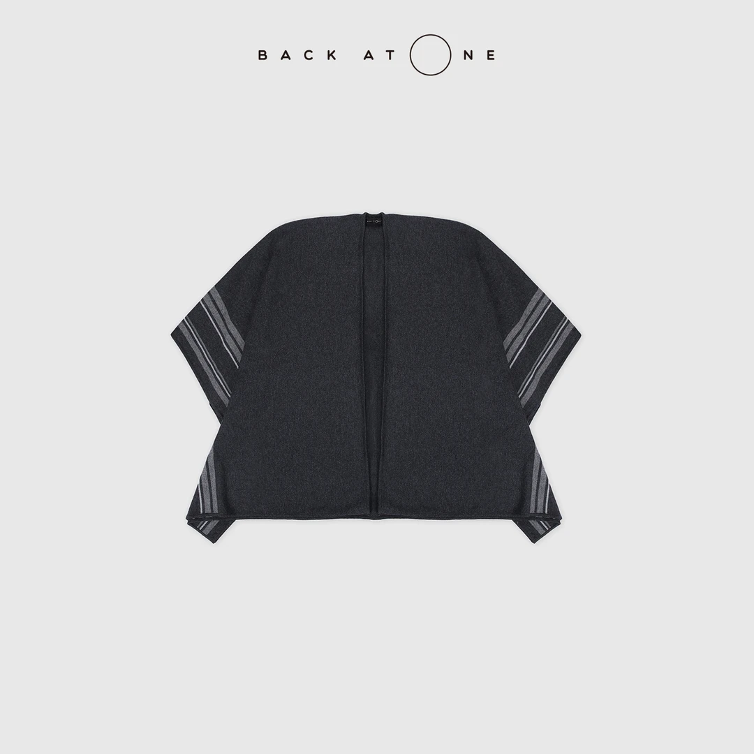 BACKATONE“卢浮宫”时尚百搭气质羊毛羊绒针织披肩  BFF-3AR585H-C