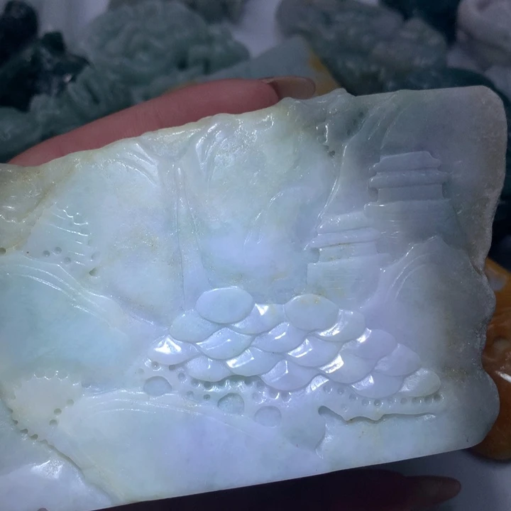 翡翠未镶嵌颈饰保真天然A货翡翠