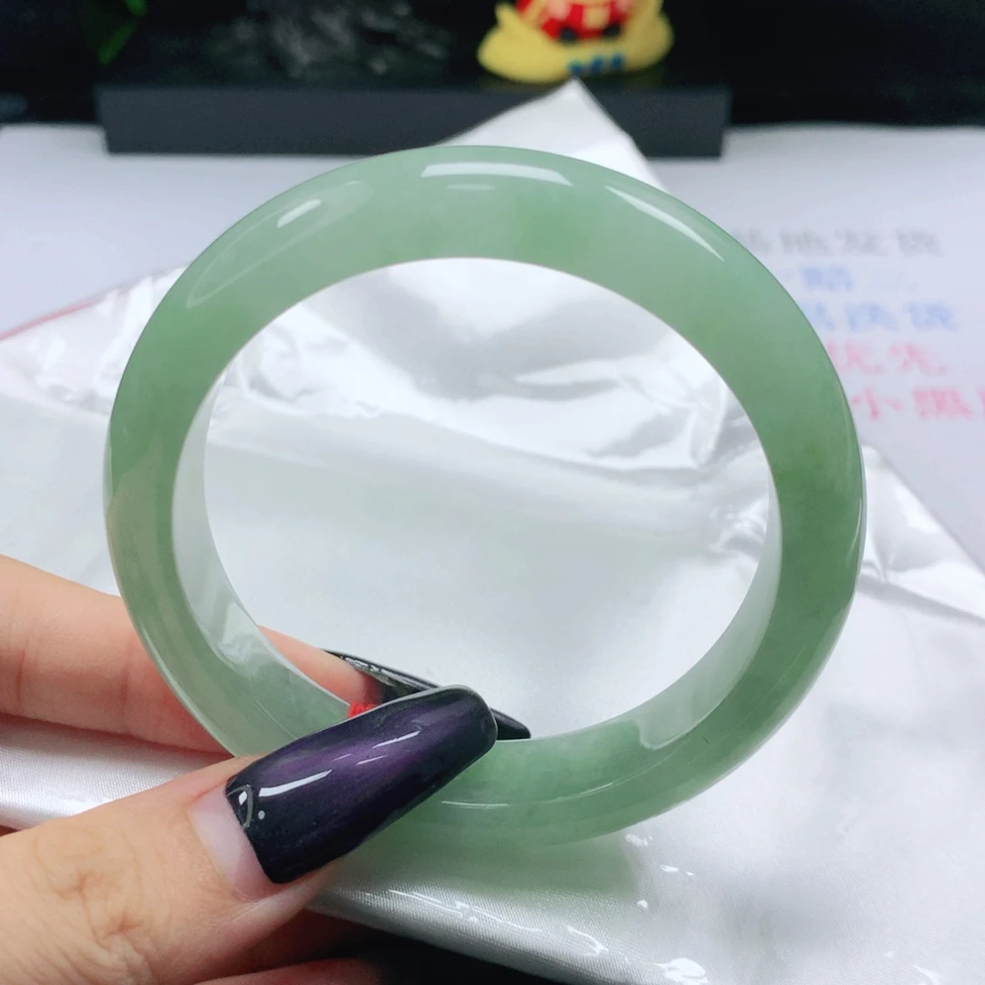 未镶嵌手镯翡翠翡翠56.4甜果绿正圈
