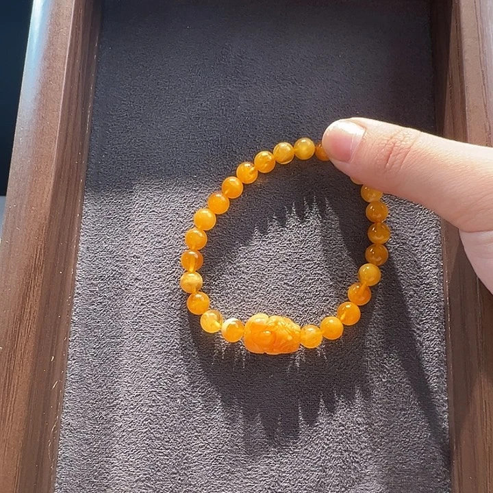 蜜蜡未镶嵌手串7.3mm蜜蜡手串