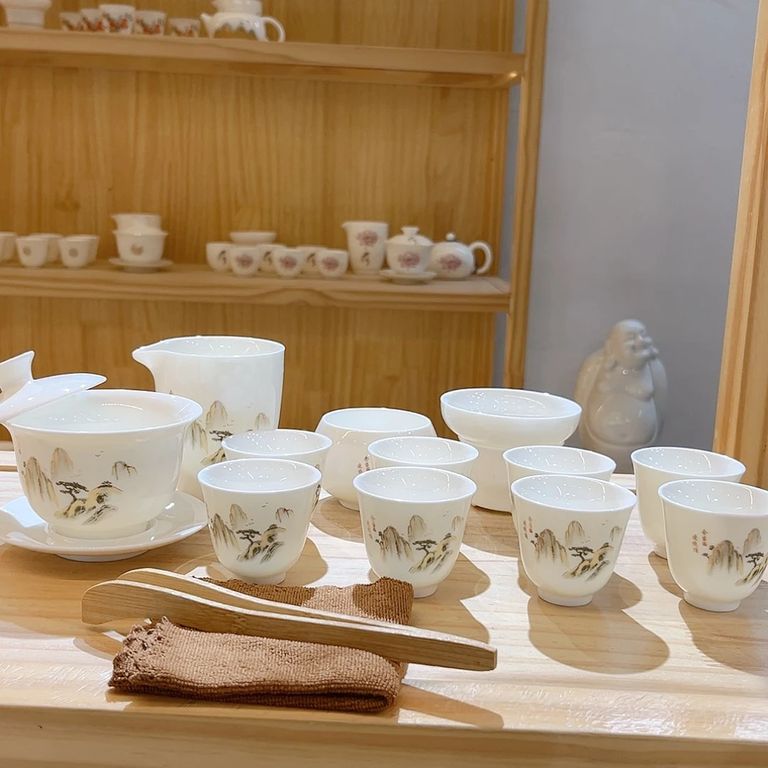【御瓷斋】羊脂玉瓷茶具套装