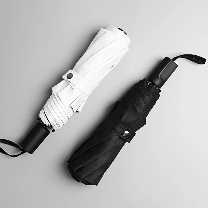 小米适用雨伞女折叠太阳伞遮阳伞防晒防紫外线黑胶纯色晴雨两用男