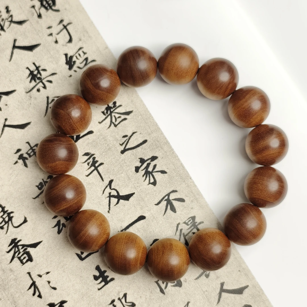 【香之初】印度迈索尔老山檀手串黑肉横纹1.5单圈文玩手串