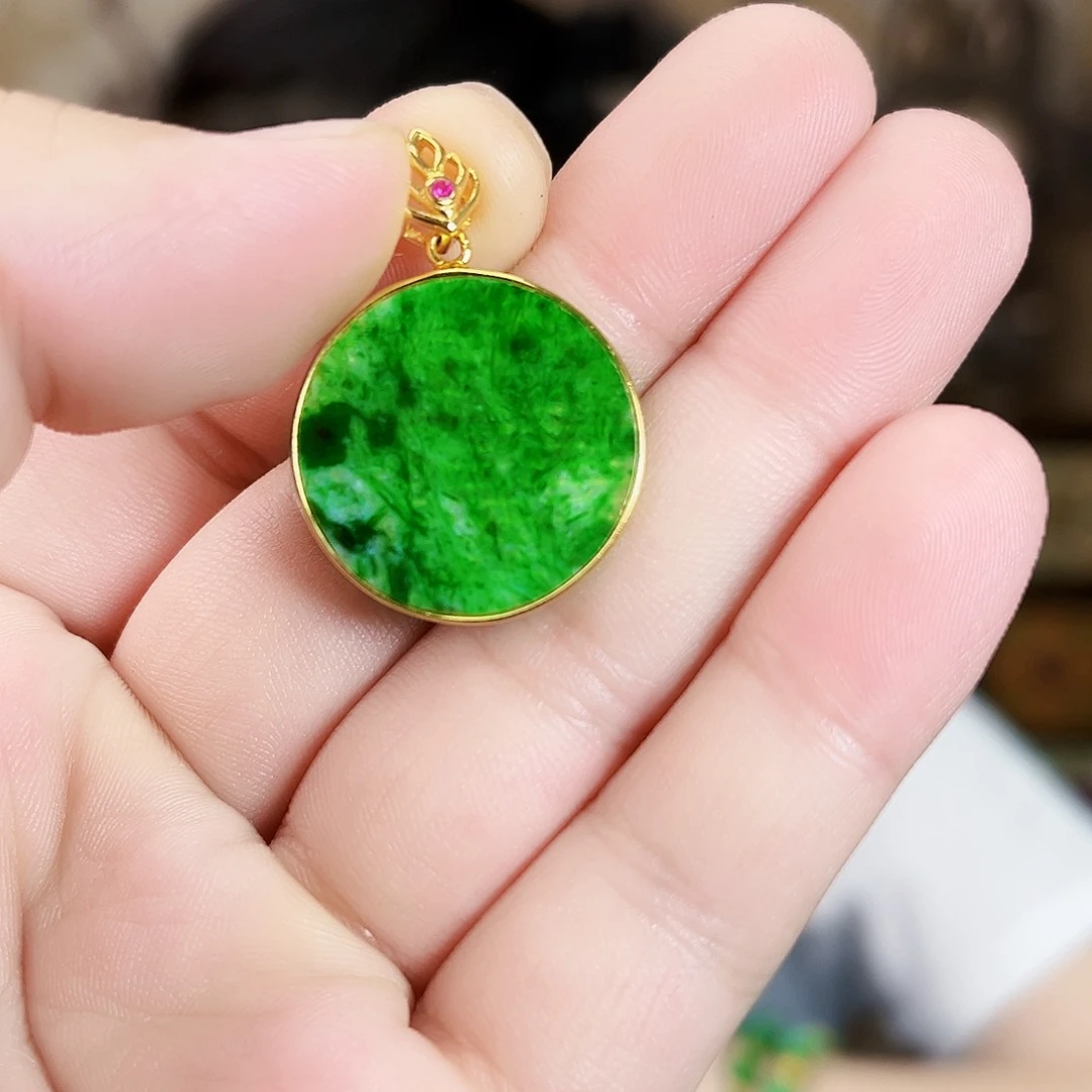 翡翠银S925镶嵌颈饰吊坠