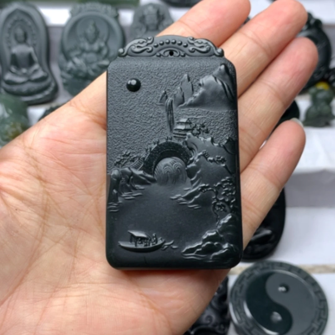 【闪购商品】颈饰未镶嵌和田玉双面雕刻
