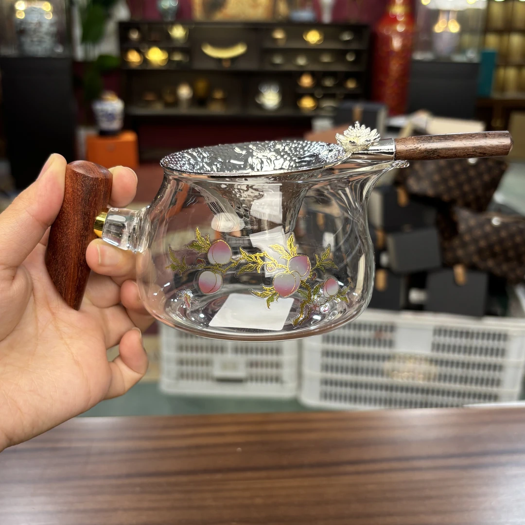 【闪购商品】侧把木柄公道杯+茶漏