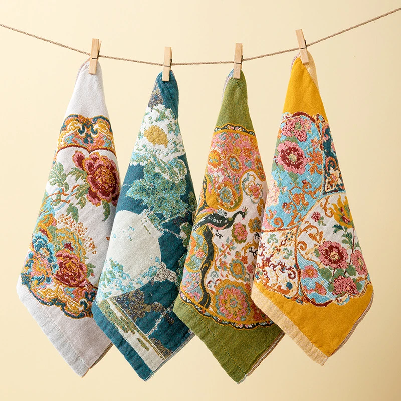 35*35罗布麻 花绫集萃方巾 亲肤柔软