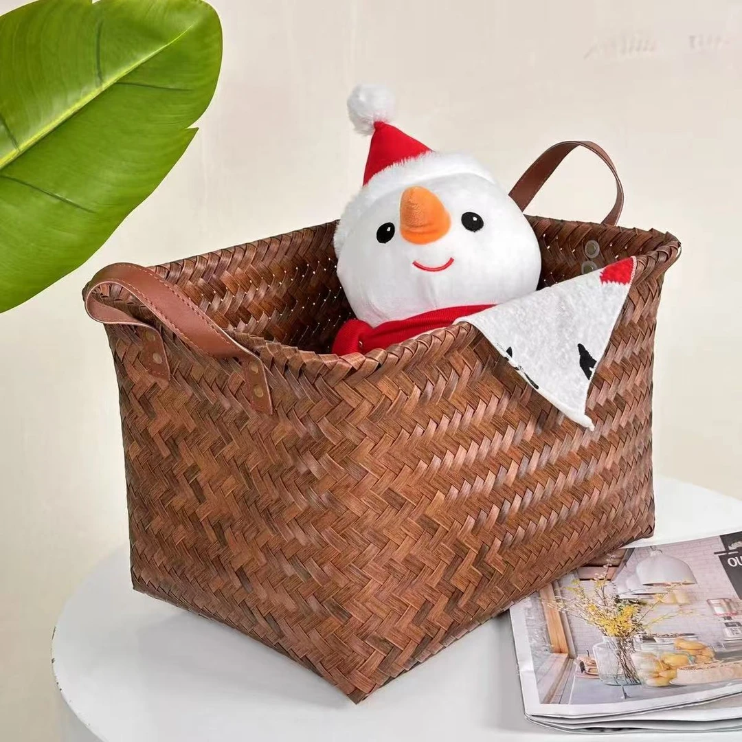 美式复古脏衣篮藤编脏衣服收纳筐日式美式收纳筐玩具手工篮子客厅