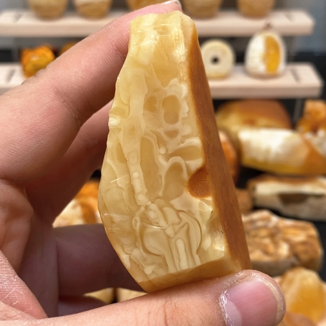 定制琥珀未镶嵌迷**向天然蜜蜡原石加工不退不换