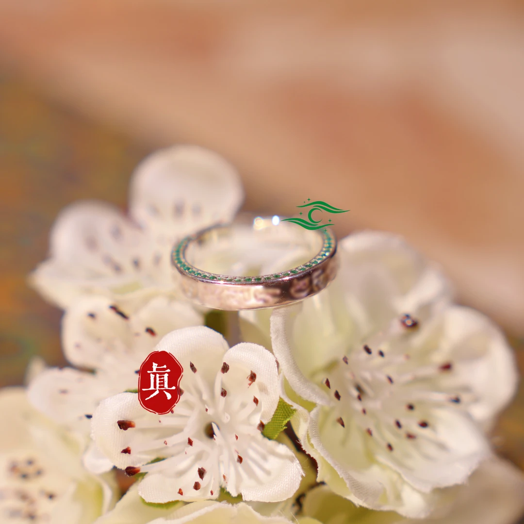 925银戒指    小心机双色紫绿指环可调节戒指 星